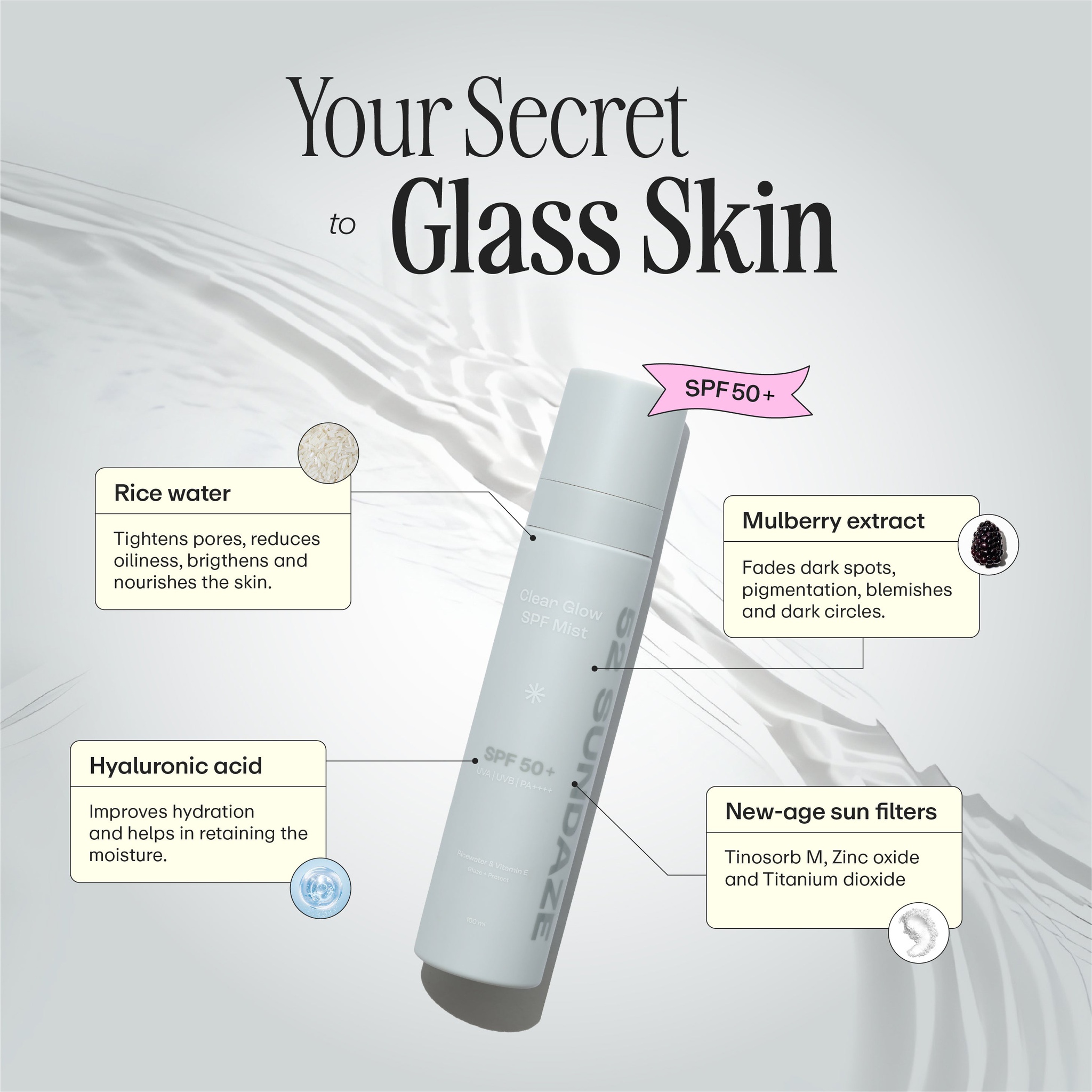 52 Sundaze SPF 50 Rice Water Sun Mist