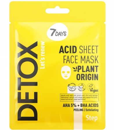 7DAYS Acid Sheet Face Mask AHA (5%) + BHA