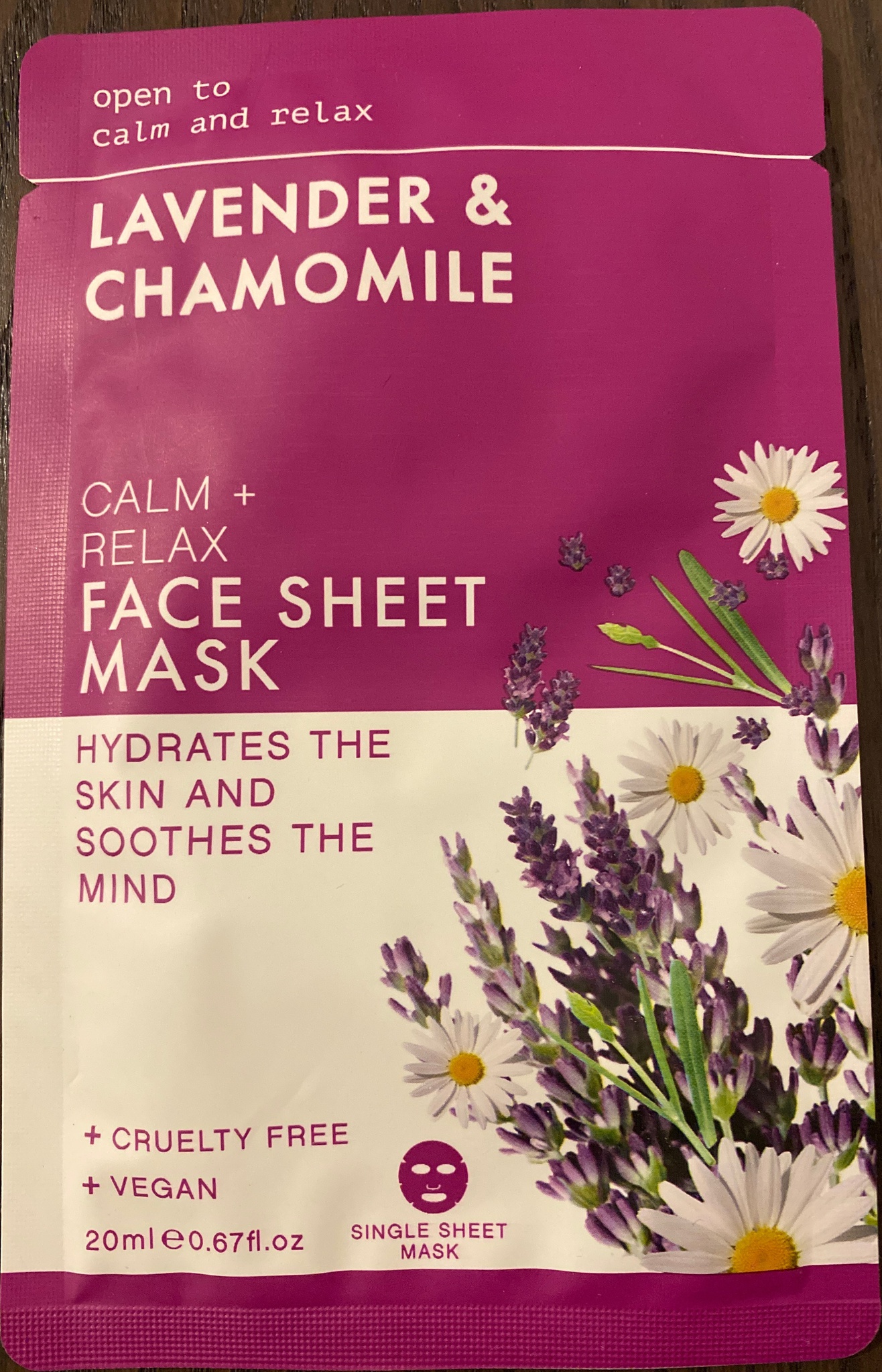 AFB Lavender And Chamomile Face Sheet Mask