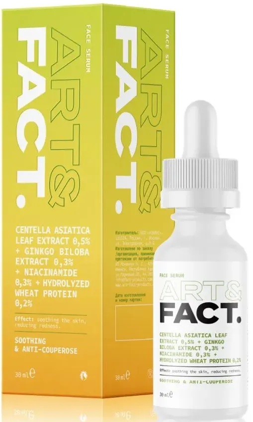 ART&FACT. Face Serum With Centella Asiatica, Ginko Biloba, Niacinamide And Hydrolized Wheat Protein