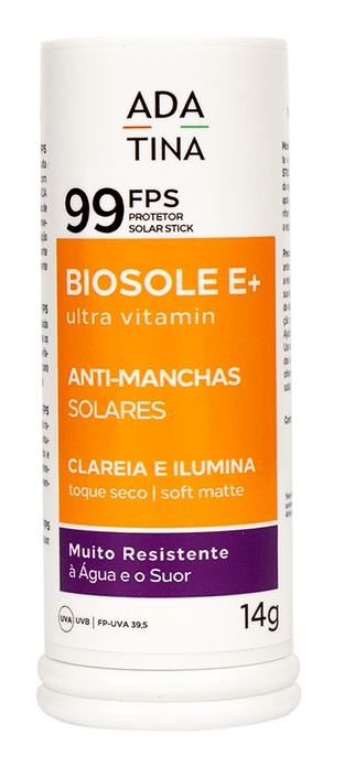 Ada tina Protetor Solar Stick Clareador 12hs Biosole E Plus Ultra Vitamin FPS 99