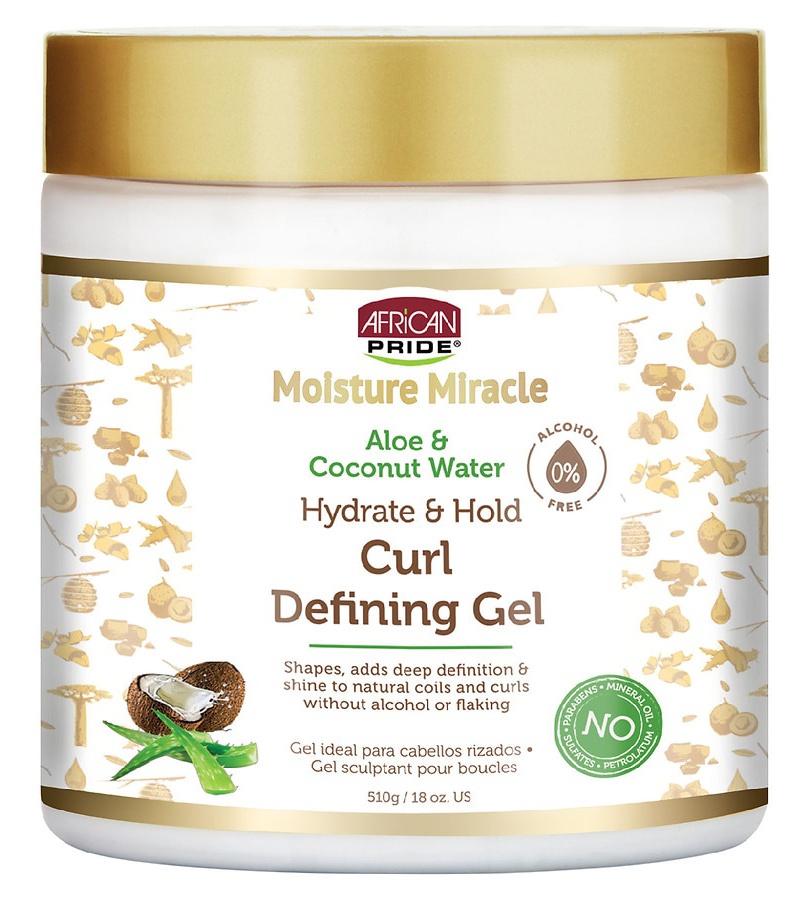 African Pride Moisture Miracle Aloe And Coconut Water Hydrate & Hold Curl Defining Gel