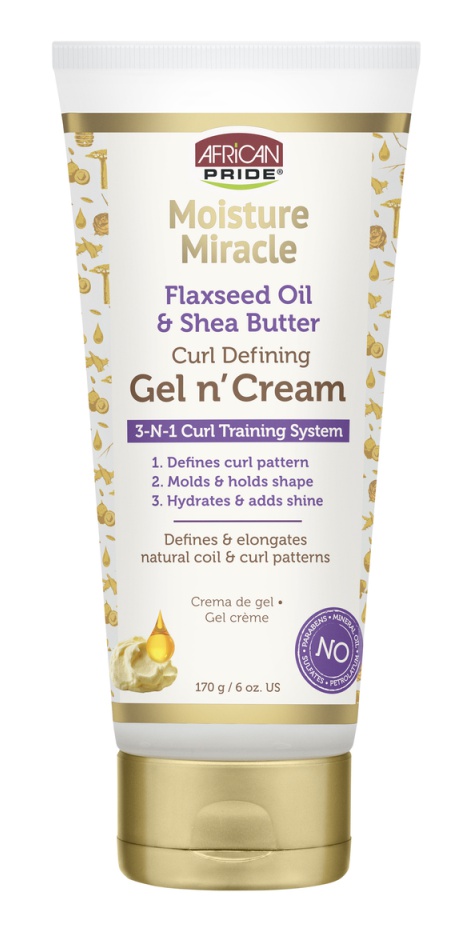 African Pride Moisture Miracle Flaxseed Oil & Shea Butter Gel N’ Cream
