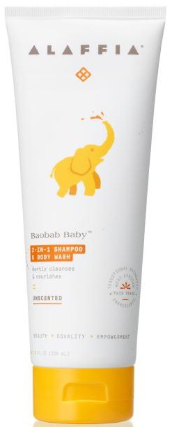 Alaffia Baobab Baby 2-In-1 Shampoo & Body Wash, Unscented