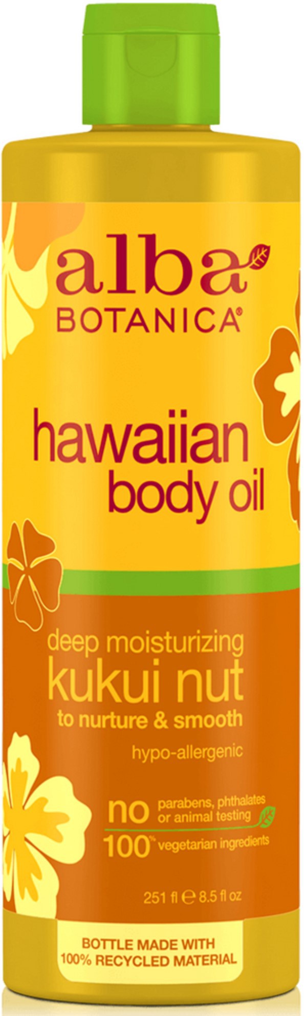 Alba Botanica Hawaiian Body Oil Deep Moisturizing Kukui Nut