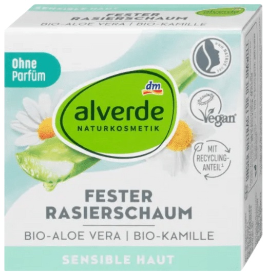 Alverde Naturkosmetik Festes Rasierstück Bio-Aloe Vera, Bio-Kamille