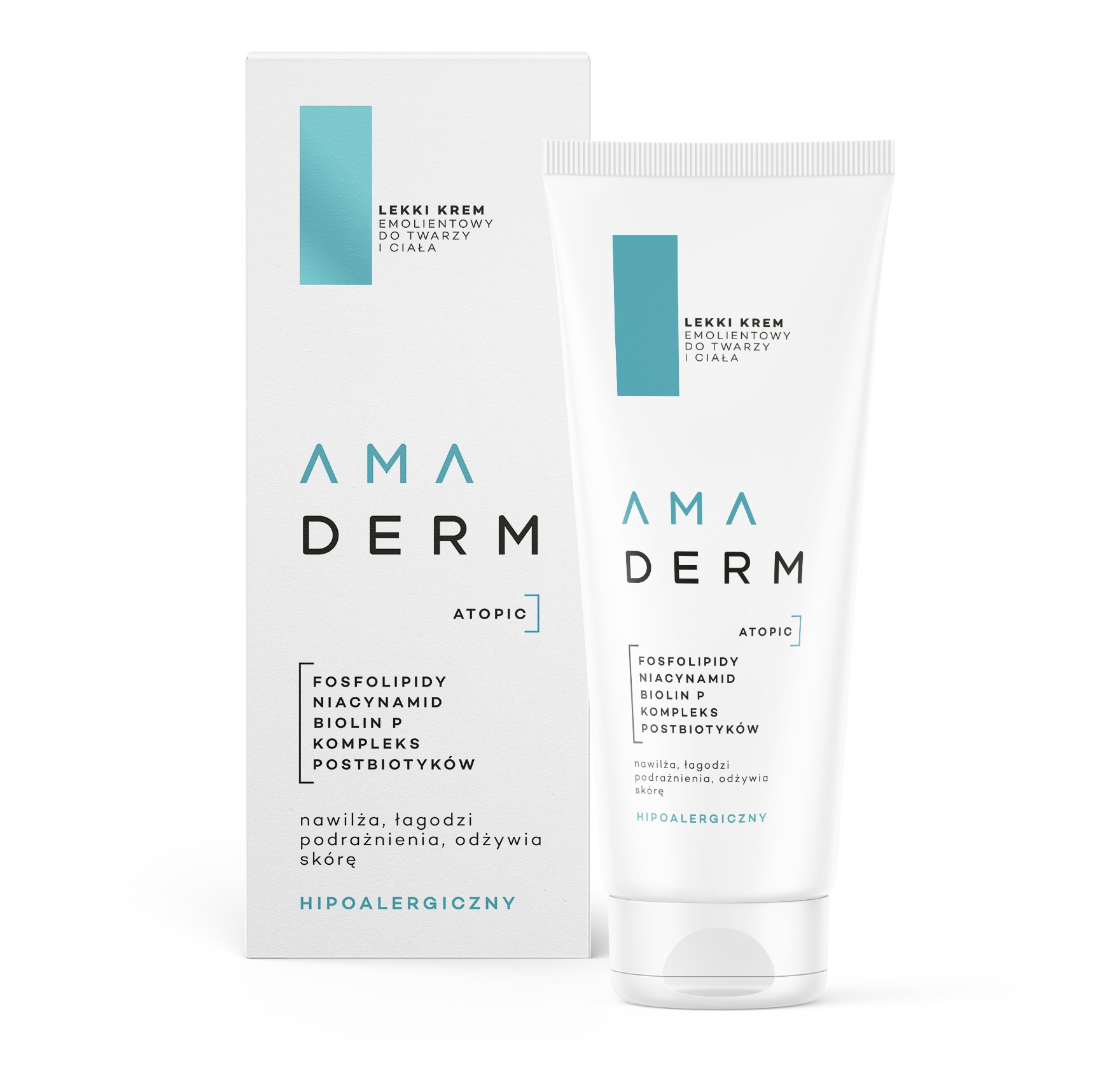 Amaderm Atopic. Lekki krem emolientowy do twarzy i ciała (light emollient cream for face and body)