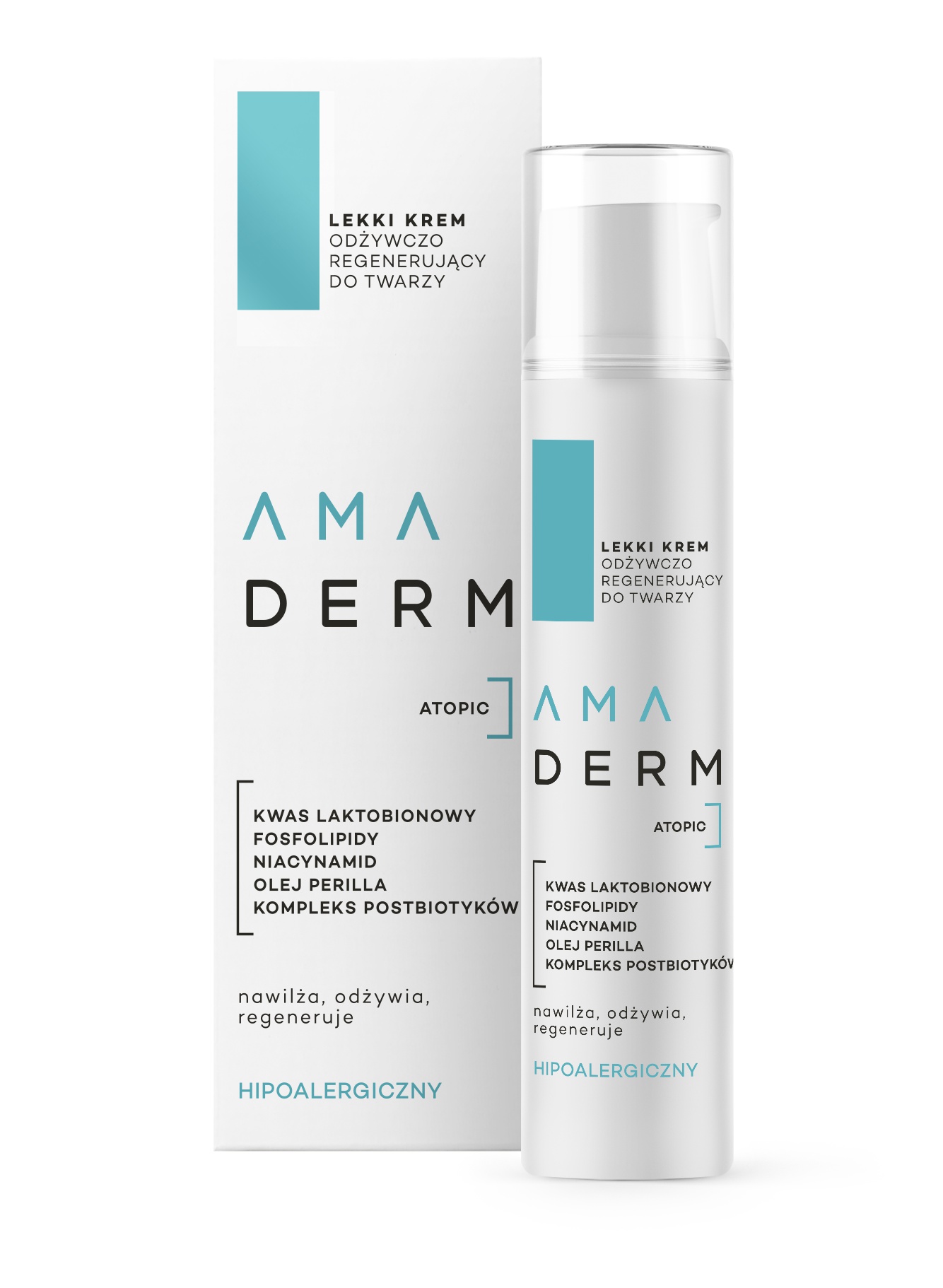 Amaderm Atopic. Lekki krem odżywczo-regenerujący do twarzy (light nourishing and regenerating face cream)