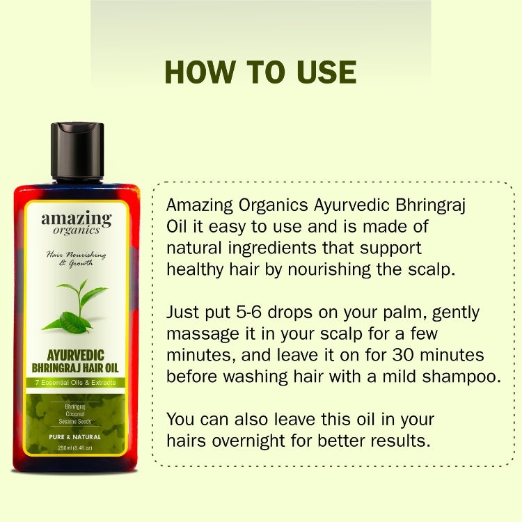 Amazing Organics Pure Bhringraj Oil For Hair Growth