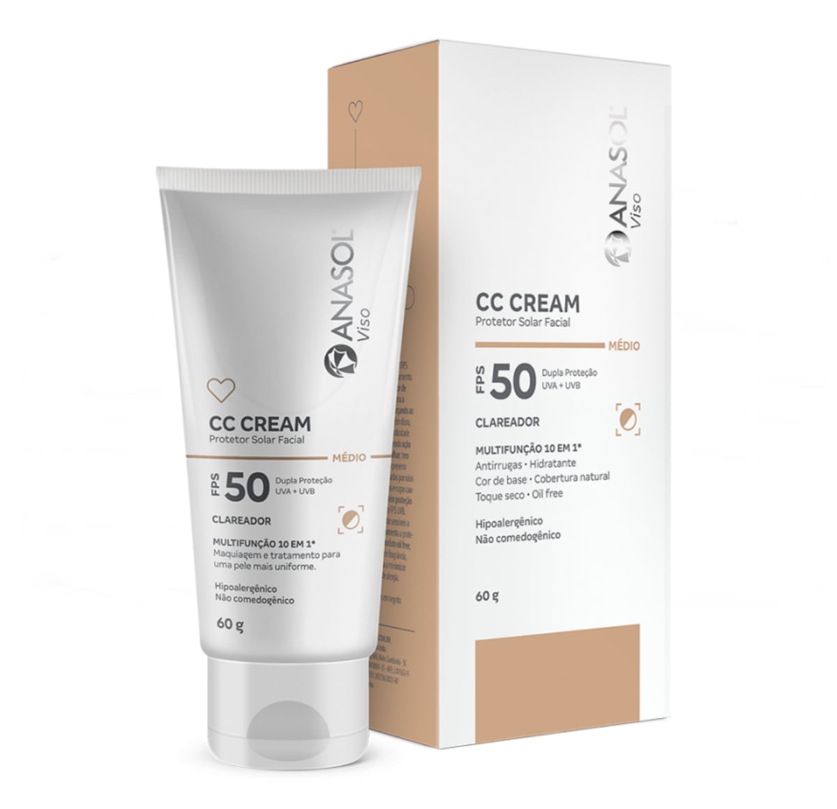 Anasol CC Cream Protetor Solar Facial Clareador FPS 50