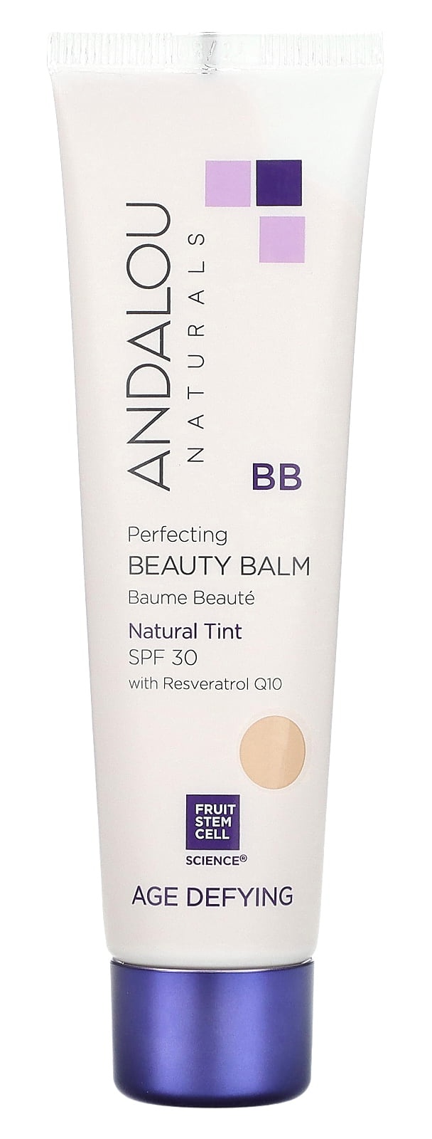 Andalou Naturals Age Defying Perfecting BB Beauty Balm Natural Tint SPF 30