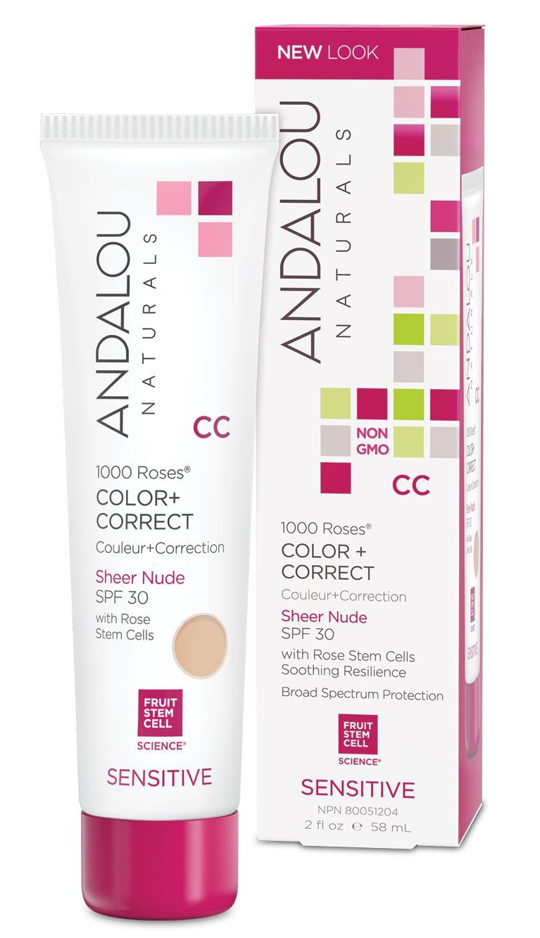 Andalou Naturals Sensitive 1000 Roses CC Color + Correct Sheer Beige SPF 30