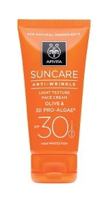 Apivita Anti-Wrinkle Light Texture Face Cream Spf 30 - High Protection