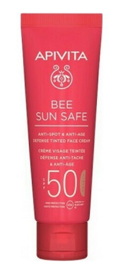 Apivita Bee Sun Safe Anti-Spot & Anti-Age Defence Tinted Face Cream Spf50
