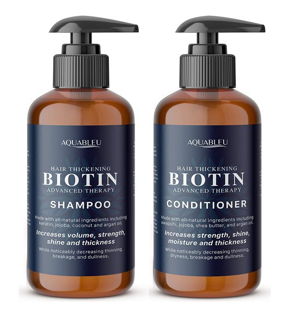 Aquableu Biotin Moisturise And Revitalise With B-Complex Shampoo & Conditioner Set