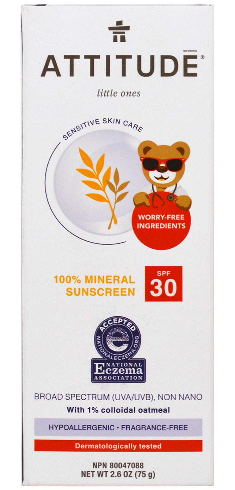 Attitude Baby Sunscreen Spf 30 - 100% Mineral - Fragrance Free