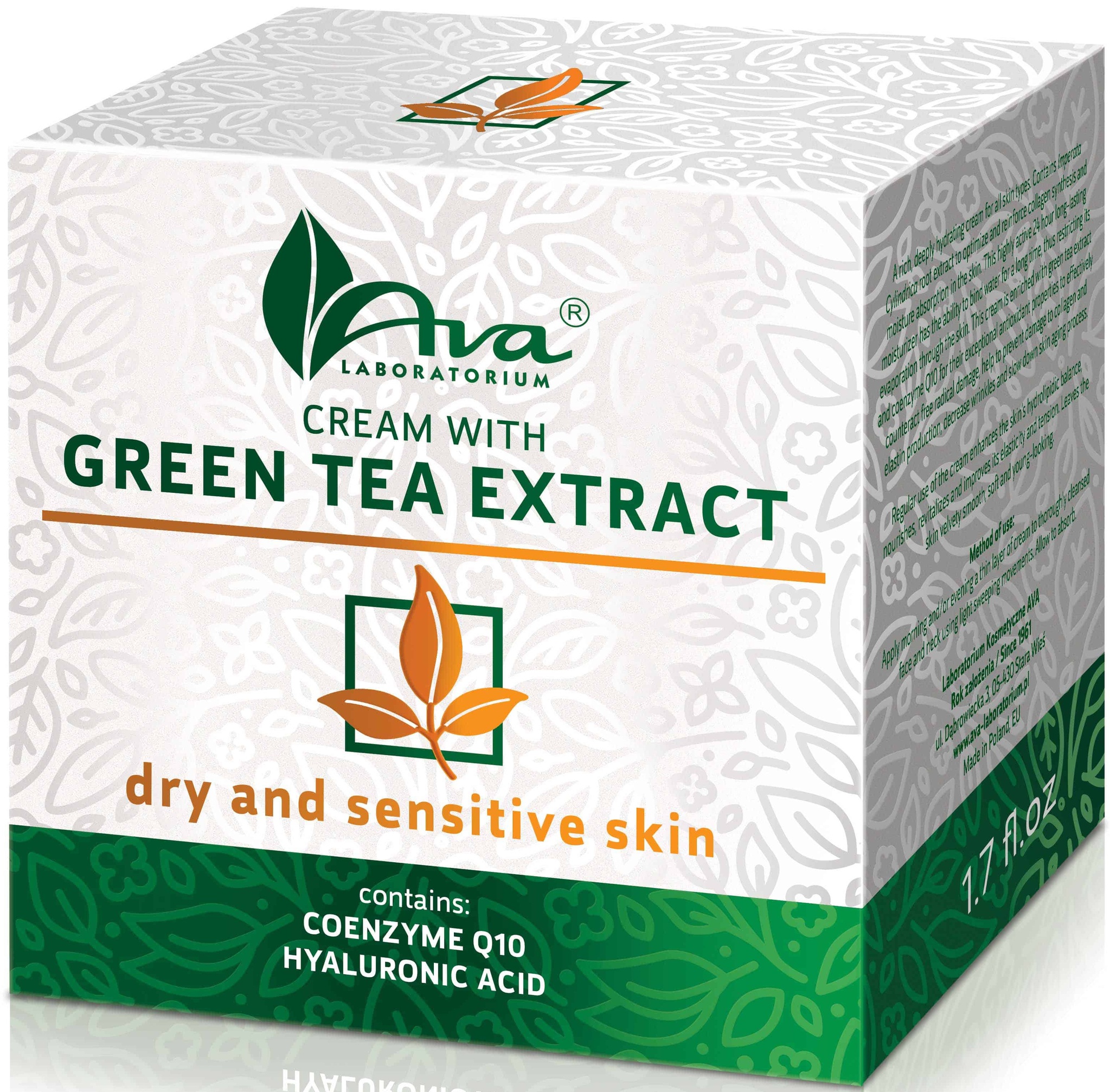 Ava Laboratorium Cream With Green Tea Extract Dry And Sensitive Skin