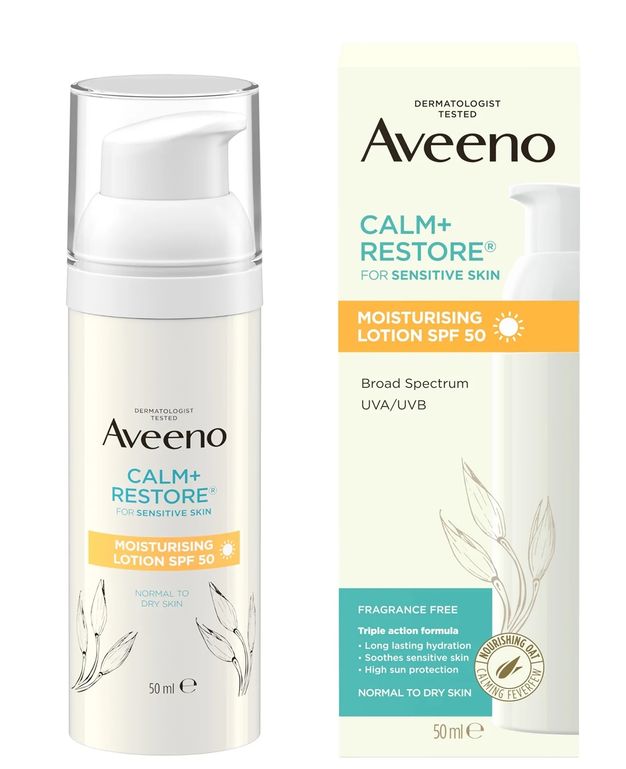 Aveeno Calm + Restore Moisturising Lotion SPF 50