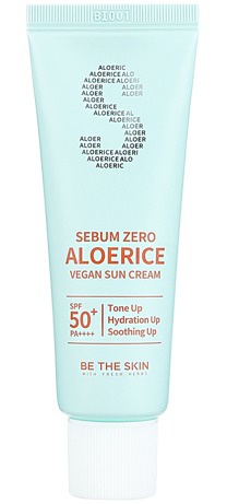 BE THE SKIN Sebum Zero Aloerice Vegan Sun Cream 50ml SPF 50+, Pa++++