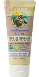 Badger Tinted Sunscreen - Spf30 Unscented Cream