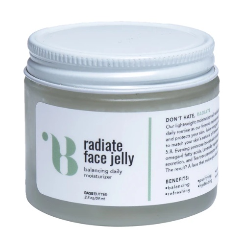 Base Butter Radiate Face Jelly: 2Oz Aloe Vera Gel Face Moisturizer
