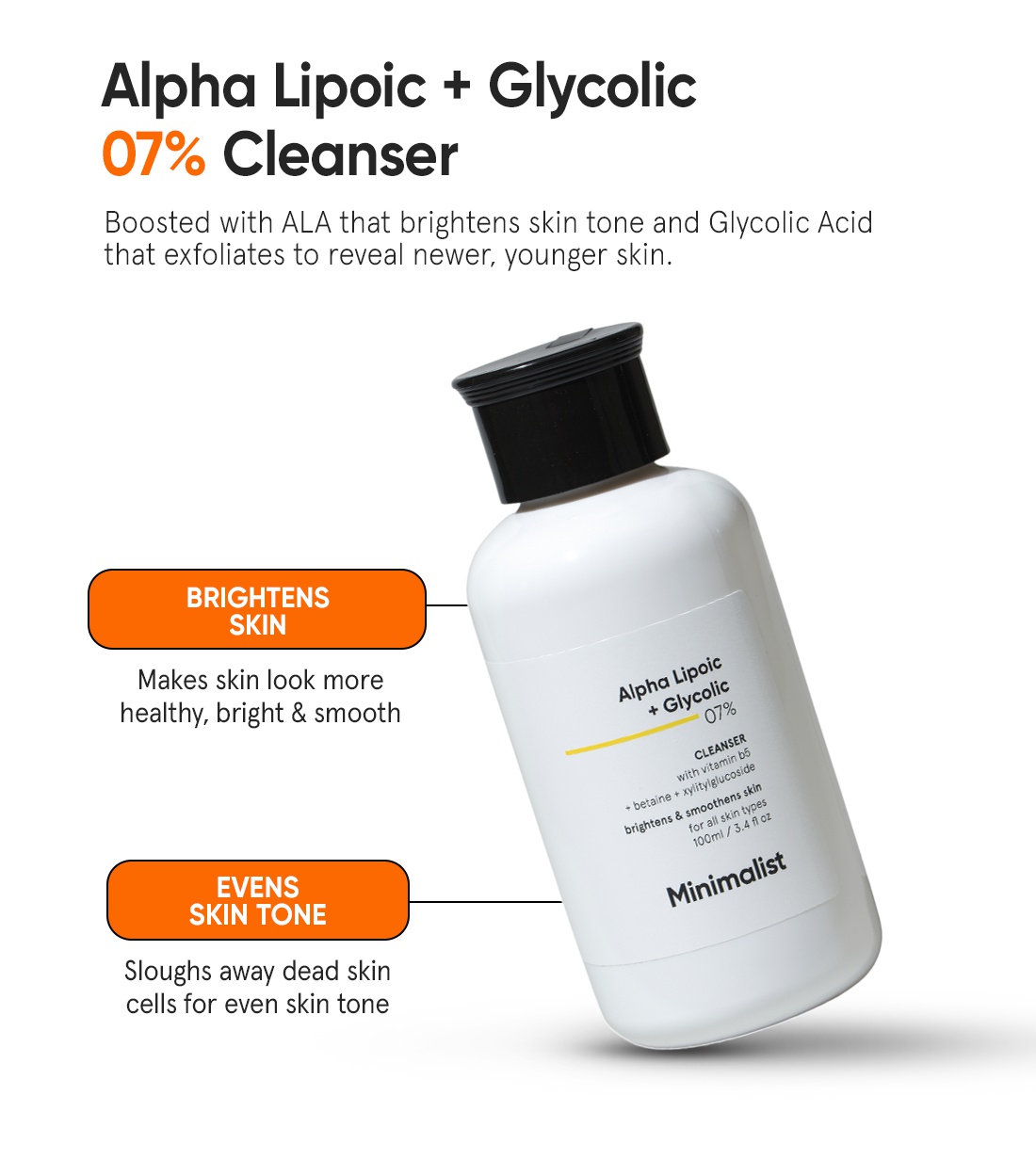 Be Minimalist Alpha Lipoic + Glycolic 07% Cleanser