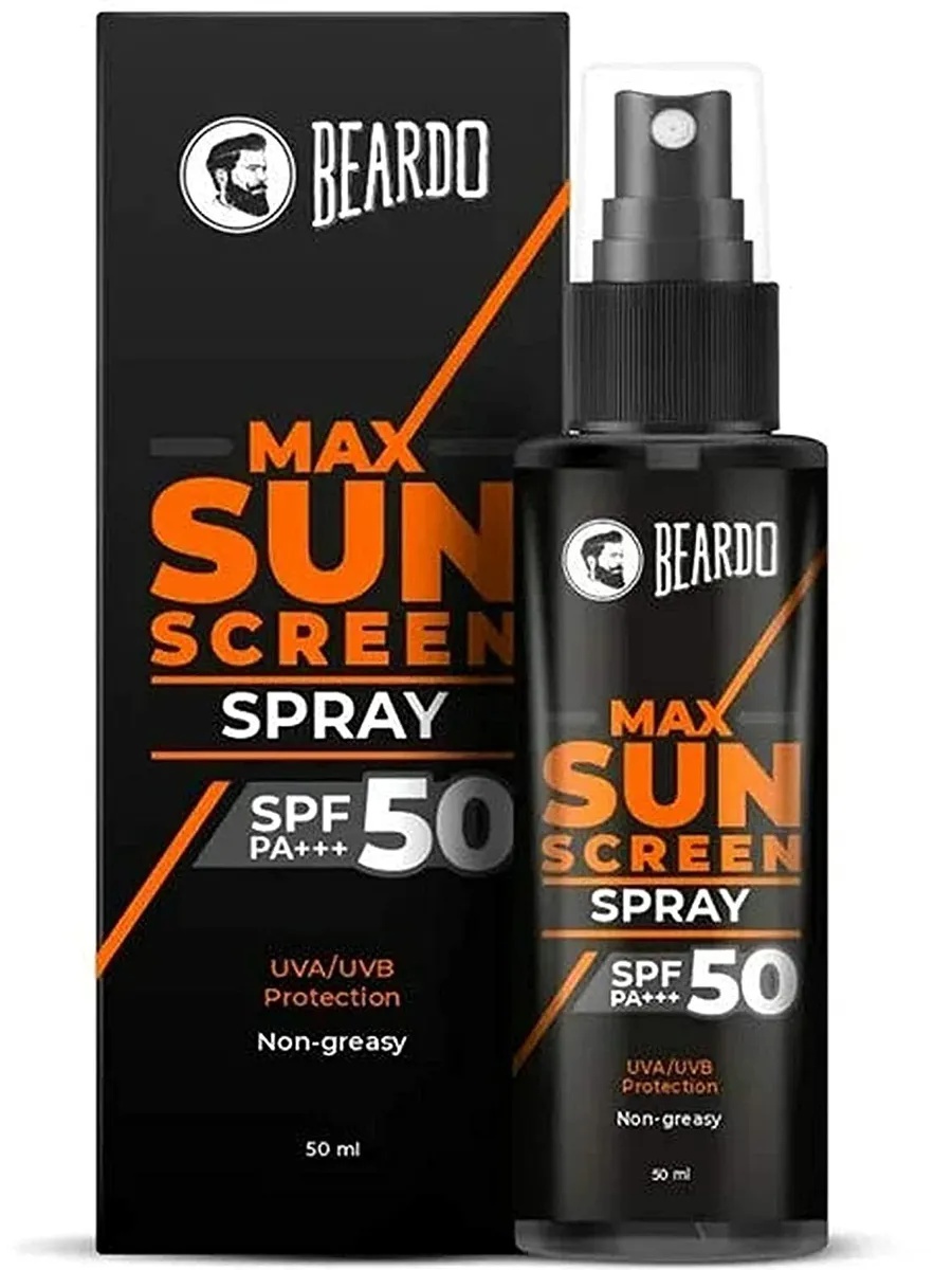 Beardo Max Sunscreen Spray SPF-50 P+++ For Indian Men,,non-greasy Sunscreen Spray,for Oily Skin