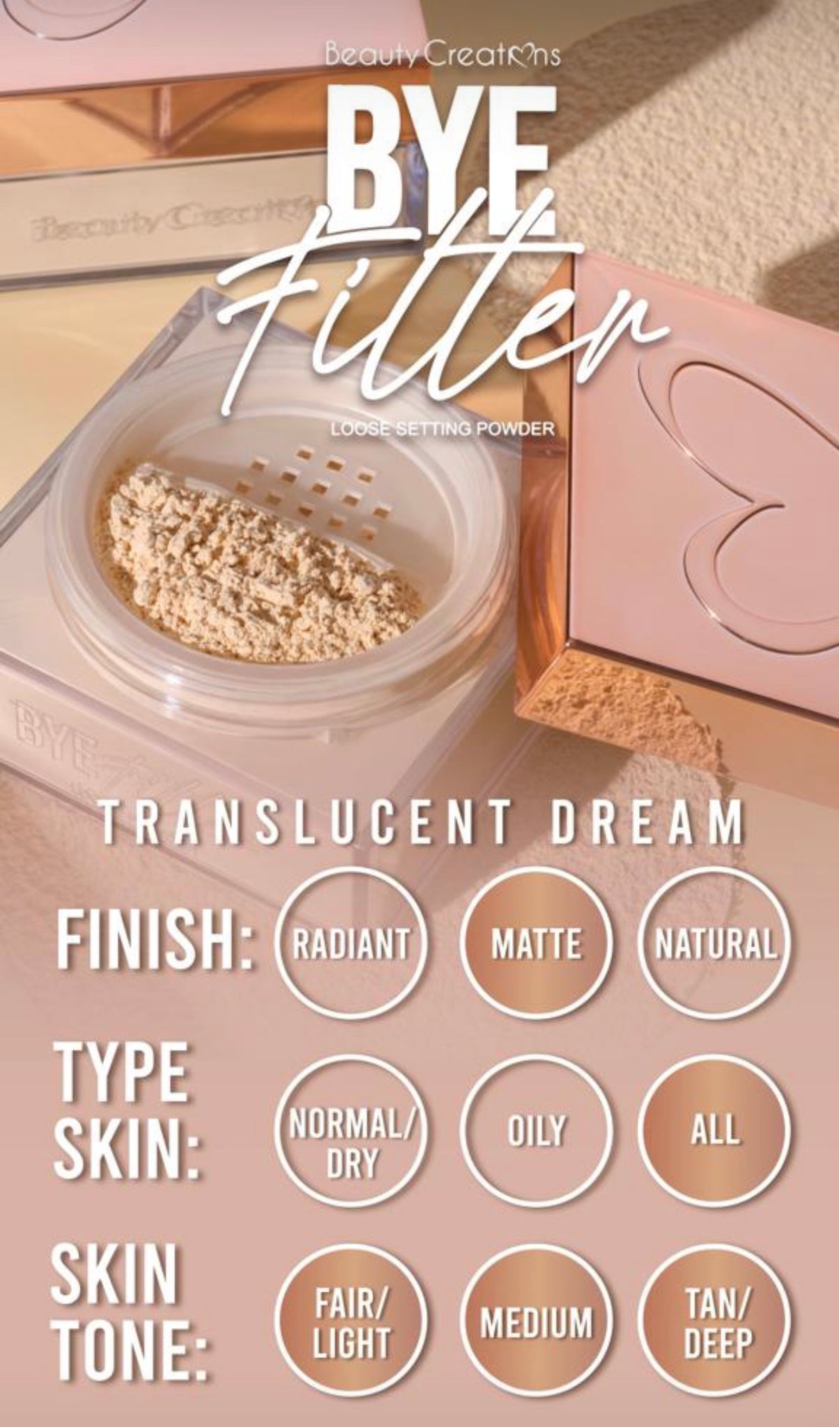 Beauty Creations Bye Filter Loose Setting Powder