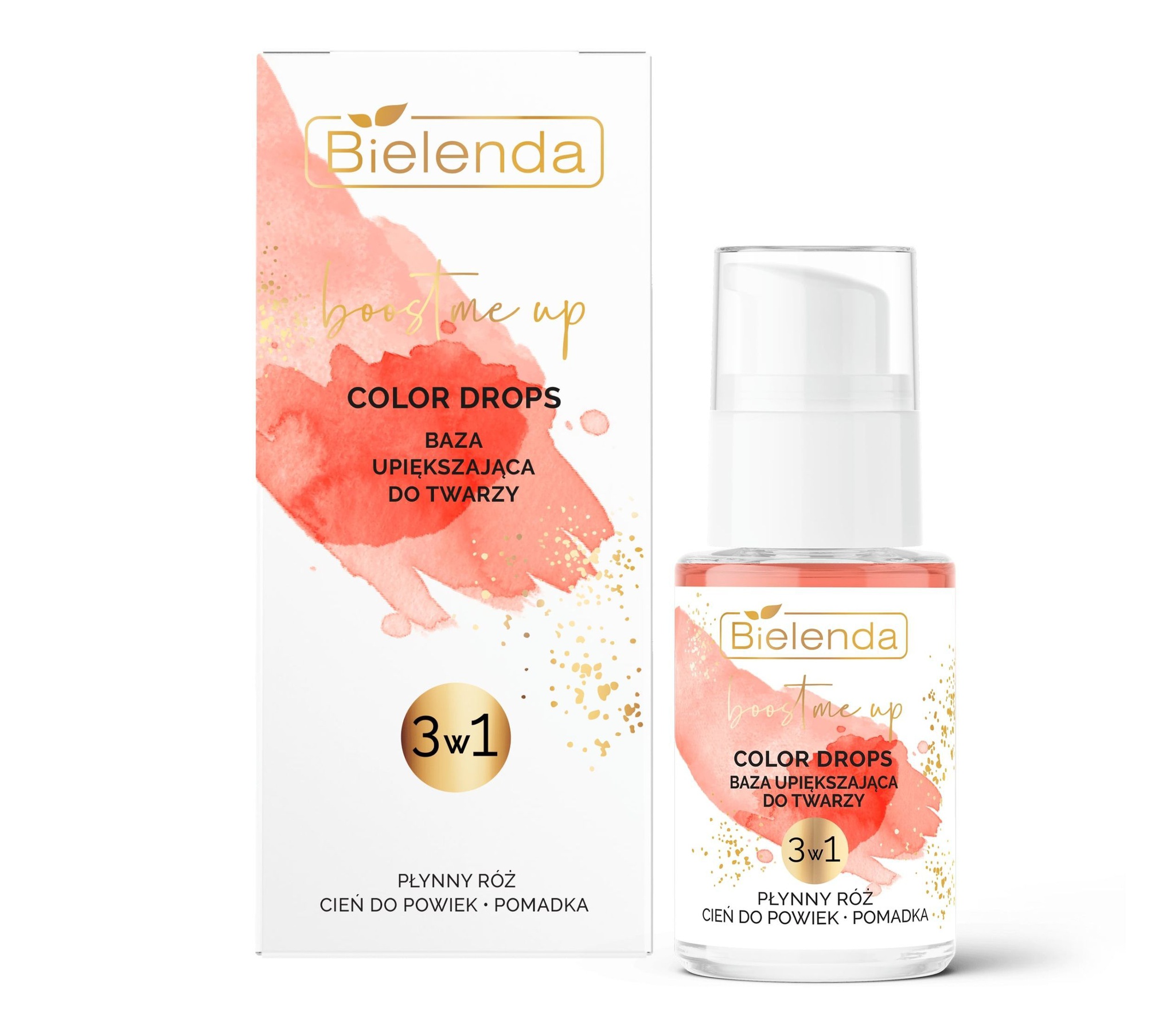 Bielenda Boost Me Up Color Drops 3in1 Beauty Base Coral