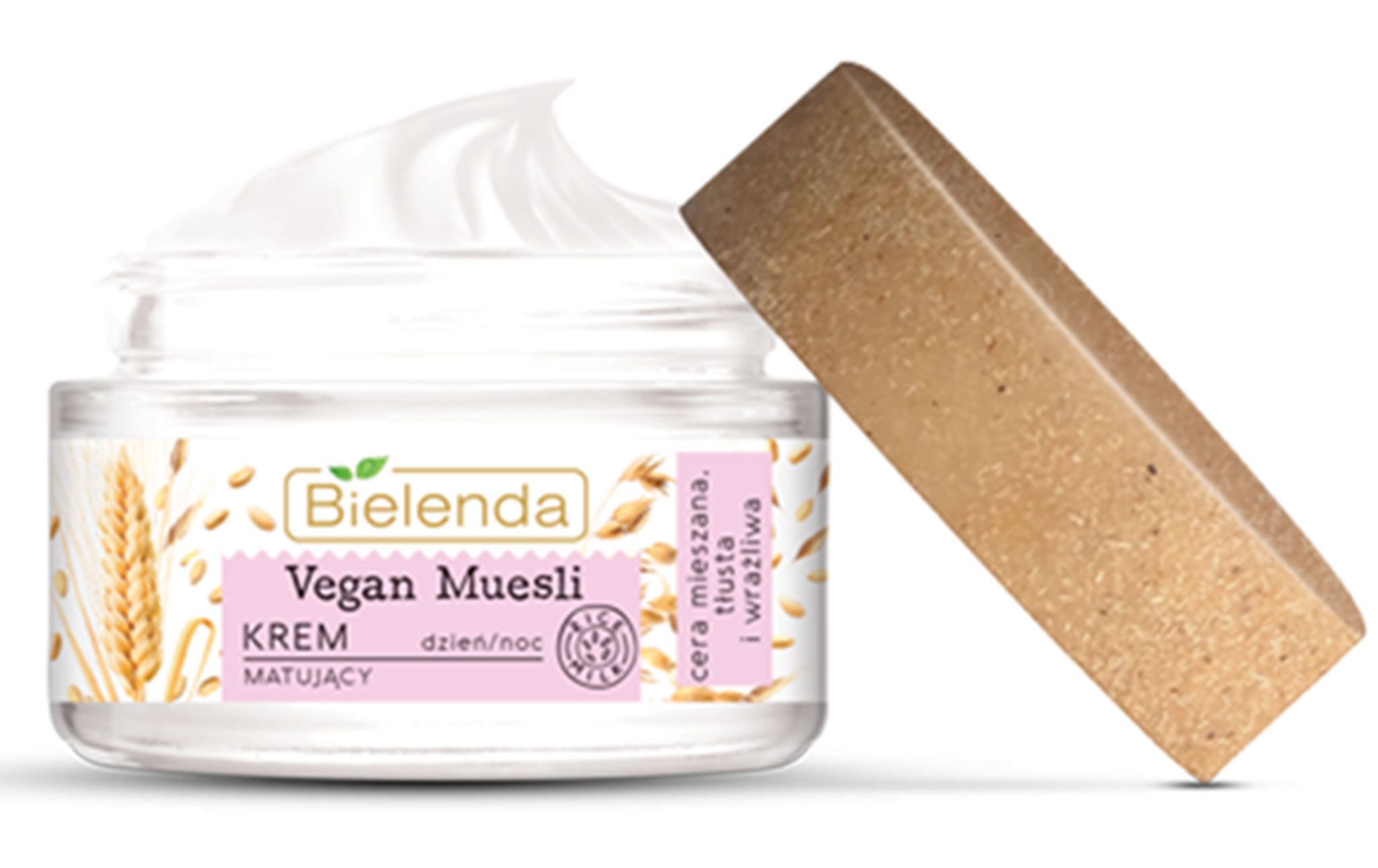 Bielenda Vegan Muesli | Oats + Wheat + Rice Milk Mattifying Cream