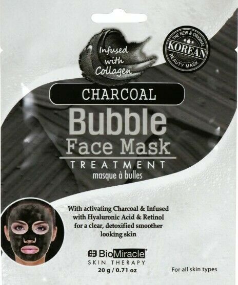 BioMiracle Skin Therapy Charcoal Bubble Face Mask Treatment