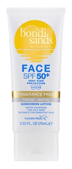 Bondi Sands SPF 50+ Fragrance Free Matte Tinted Face Lotion Tube