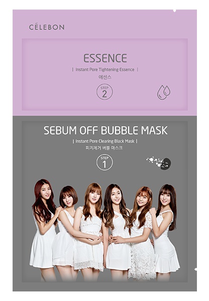 CÉLEBON 2 Step Sebum Off Bubble Mask & Essence