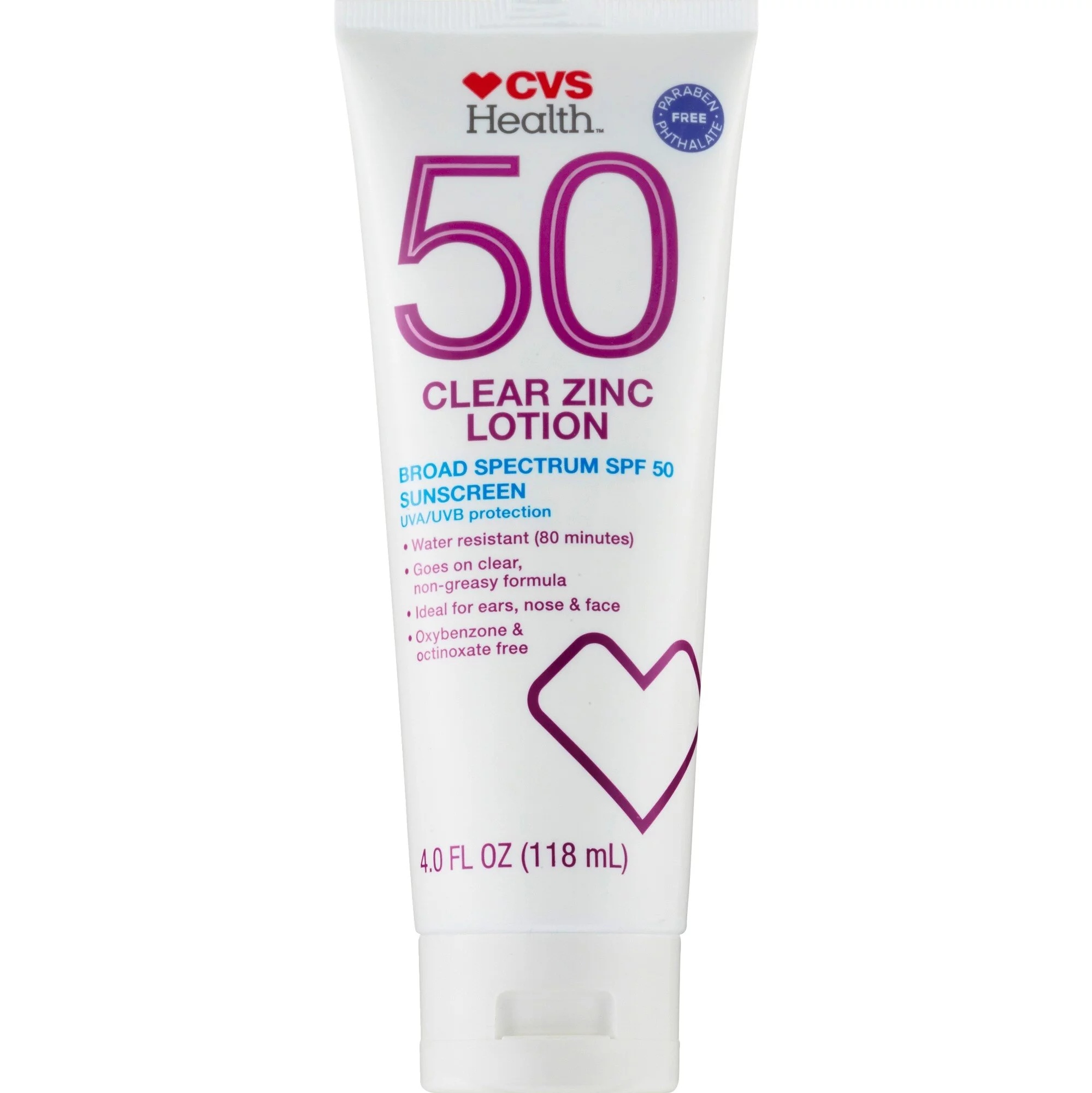 CVS Health Clear Zinc Broad Spectrum Sun Lotion Spf 50