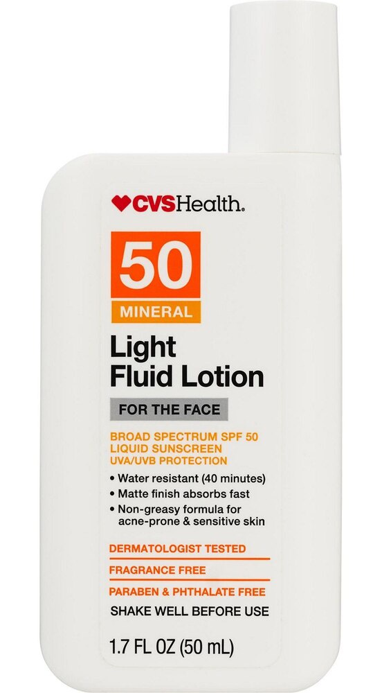 CVS Health Mineral Light Fluid Lotion For The Face, SPF 50