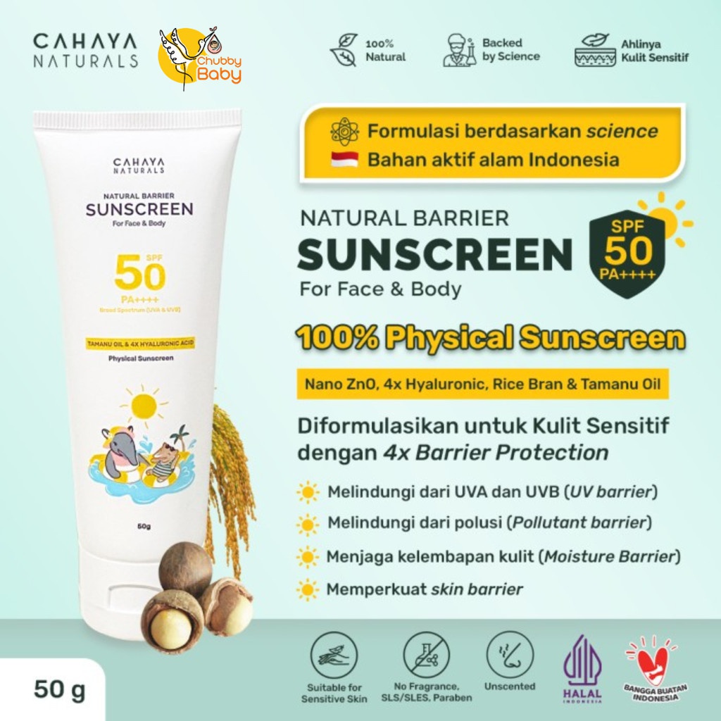 Cahaya Naturals Physical Sunscreen SPF 50 Pa++++