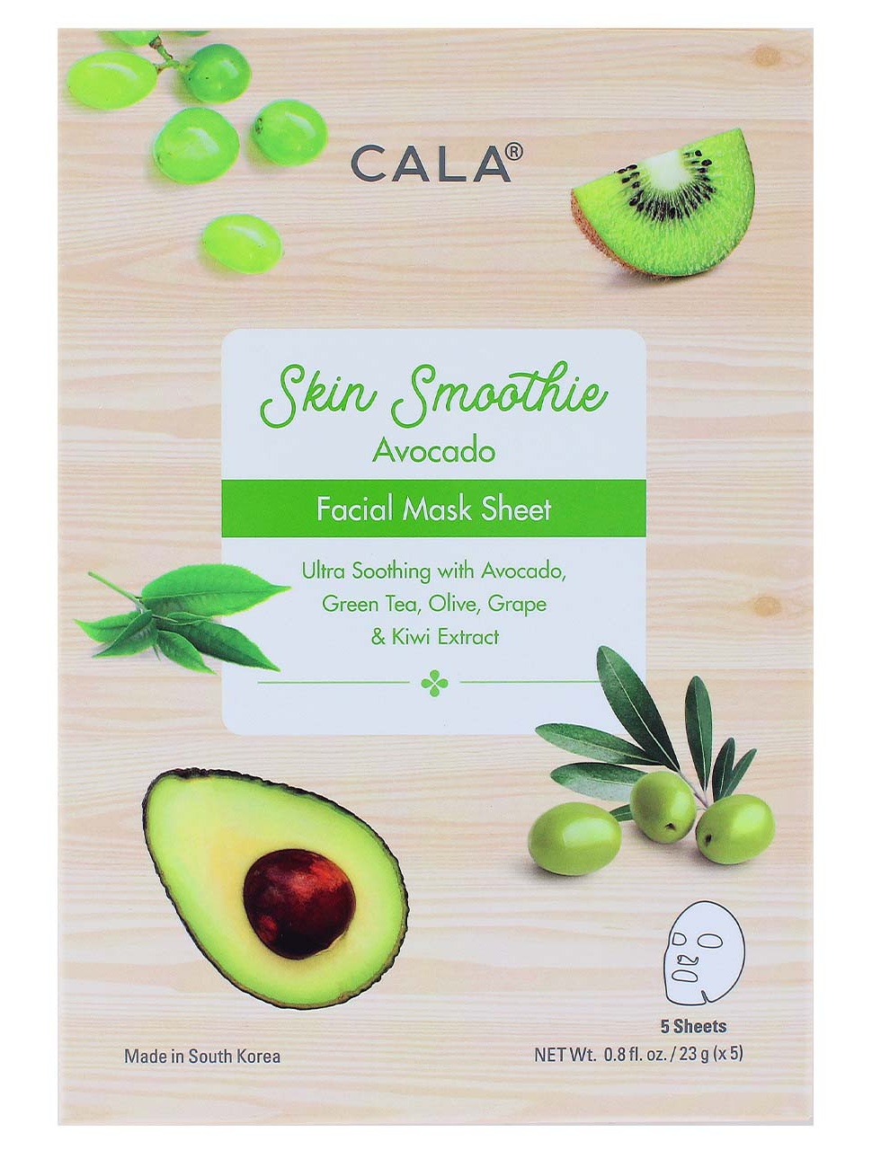 Cala Skin Smoothie Avocadoa Facial Mask Sheet
