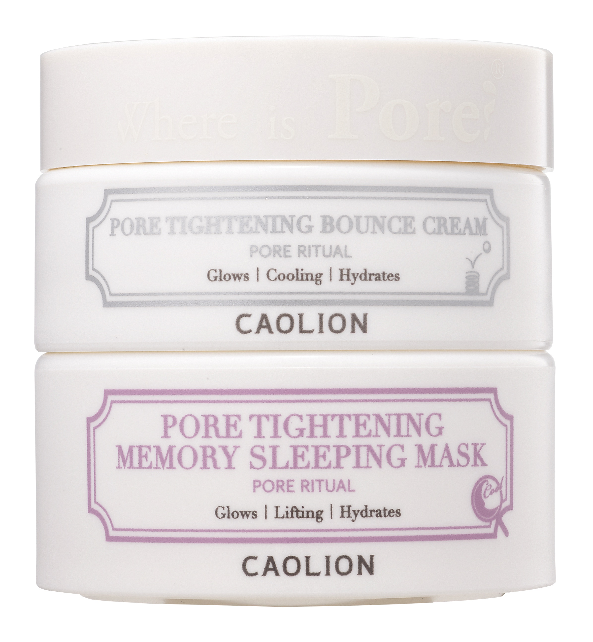 Caolion Pore Tightening Day & Night Glow Duo (Pore Tightening Bounce Cream)