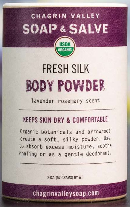 Chagrin Valley Soap & Salve Fresh Silk Body Powder Lavender Rosemary Sent