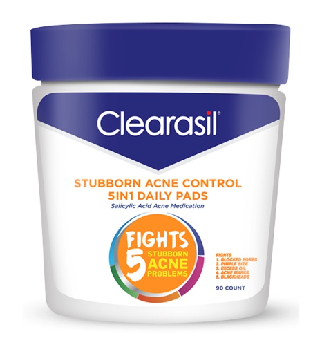Clearasil Stubborn Acne Control 5In1 Daily Pads