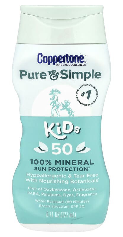 Coppertone Pure & Simple Kids 100% Mineral Sun Protection SPF 50