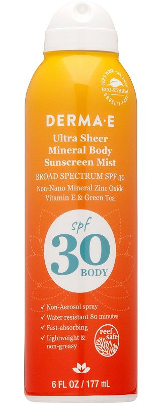 Derma E Ultra Sheer Mineral Body Sunscreen Mist Spf 30
