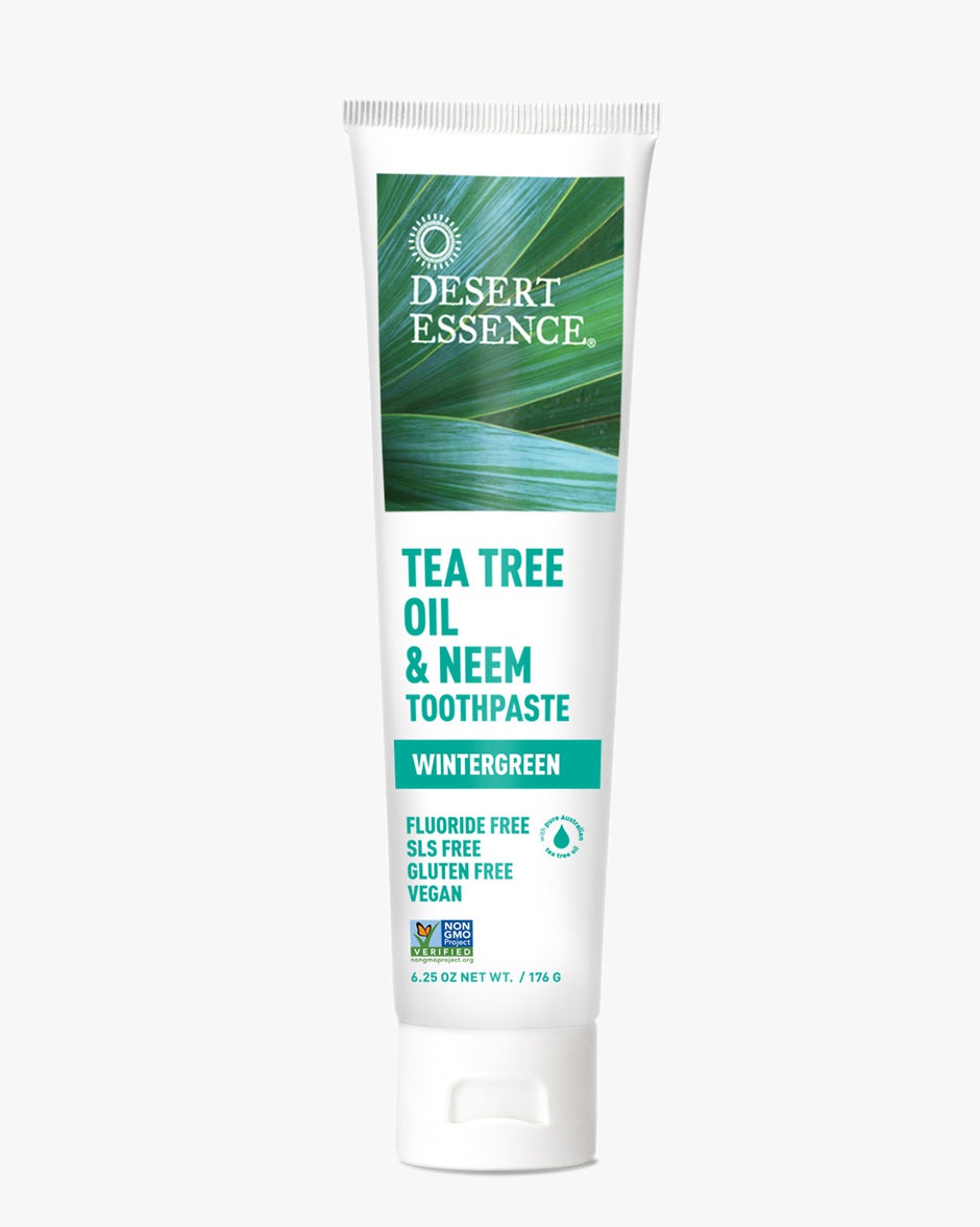 Desert Essence Tea Tree Oil And Neem Toothpaste, Wintergreen