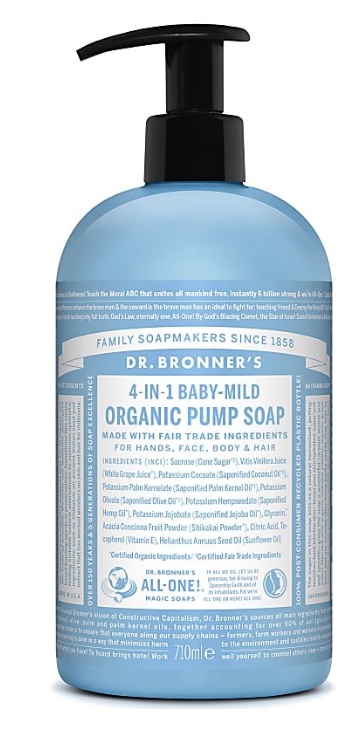 Dr Bronner Organic Pump Soap - Baby Unscented (Discontinued)