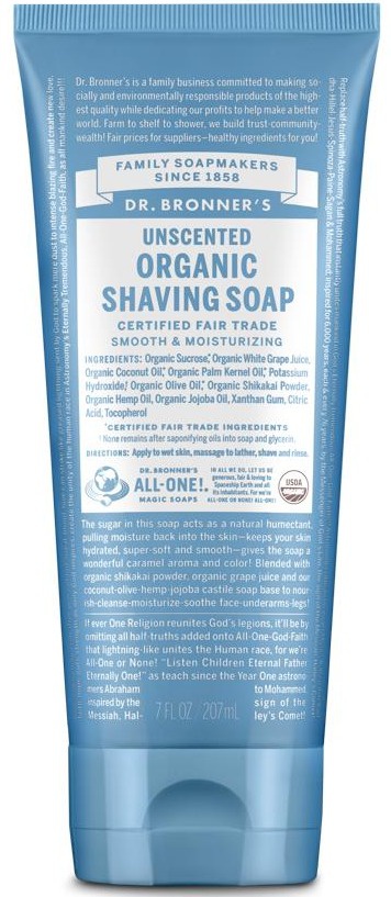 Dr Bronner Organic Shaving Soap - Unscented