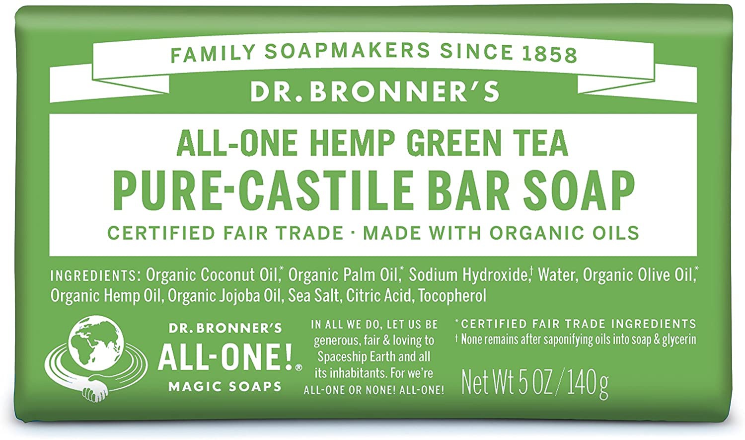 Dr. Bronner's Organic Green Tea Soap Bar