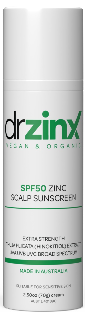 Dr ZinX Organic Scalp Mineral Sunscreen SPF50 Zinc + Thuja (hinokitiol)