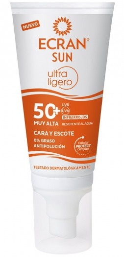Ecran Sunnique Ultralight Protective Fluid For Face And Neck. SPF 50+