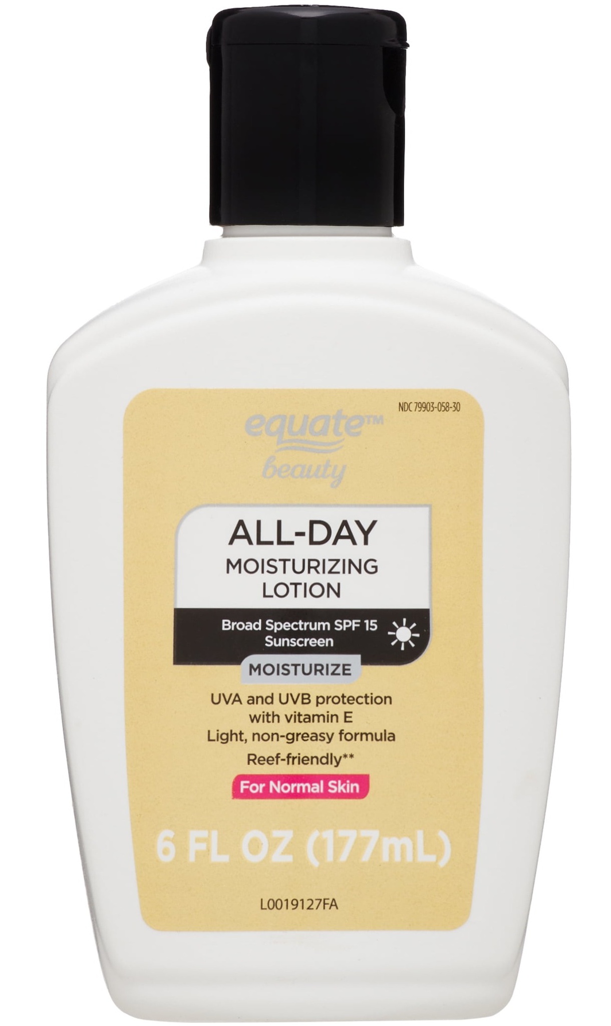 Equate Beauty All Day Moisturizing Sunscreen Lotion For Normal Skin, Broad Spectrum SPF 15