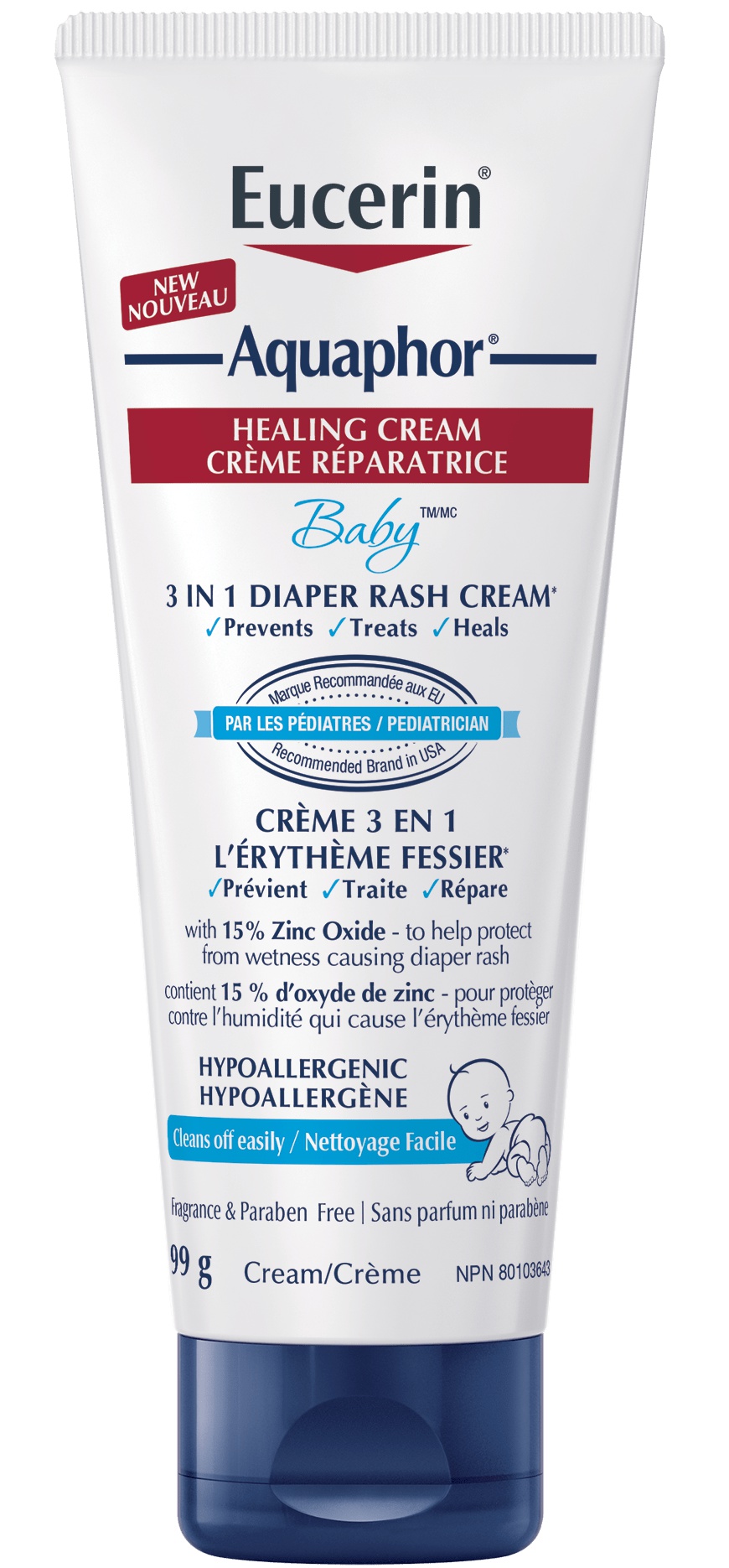 Eucerin Aquaphor Baby 3-in-1 Diaper Rash Cream